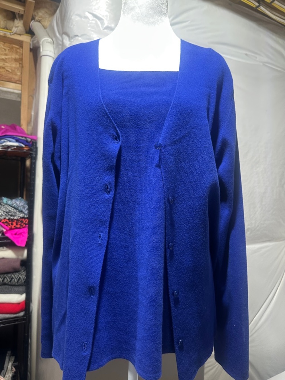 Designers Originals Royal Blue Button-Front Knit Cardigan